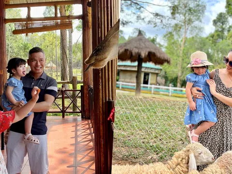 Jennifer Phạm cùng chồng đưa con đi vườn thú
