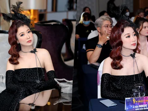 Á hậu Ngọc Liên diện style cổ điển, làm giám khảo Hoa hậu Doanh nhân Hoàn vũ 2022