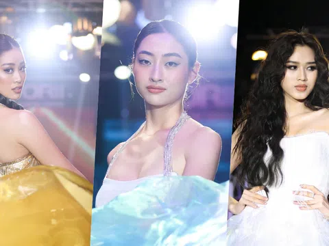Hoa hậu Khánh Vân, Lương Thuỳ Linh, Đỗ Thị Hà catwalk cùng mẫu nhí