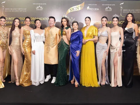 Dàn sao trên thảm đỏ họp báo Miss Grand Vietnam 2022
