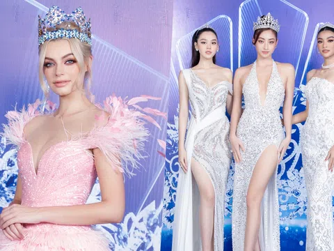 Hoa hậu Thế giới diện đầm xẻ ngực sâu tại Quy Nhơn