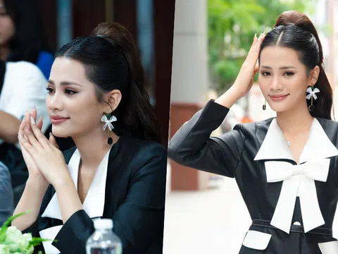 Hoa hậu Đinh Như Phương làm giám khảo chấm thi Hoa khôi Miss Hutech 2023